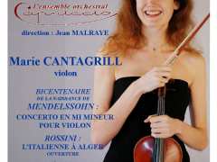Foto Concert:la violoniste Marie Cantagrill jouera le Concerto de Mendelssohn avec l'Ensemble Orchestra Capriccio le 18 Octobre à Biéville Beuville!